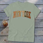 New York Faux Embroidery Letters Softstyle Tee