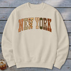 New York Faux Embroidery Letters Sweatshirt