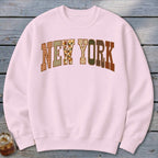 New York Faux Embroidery Letters Sweatshirt