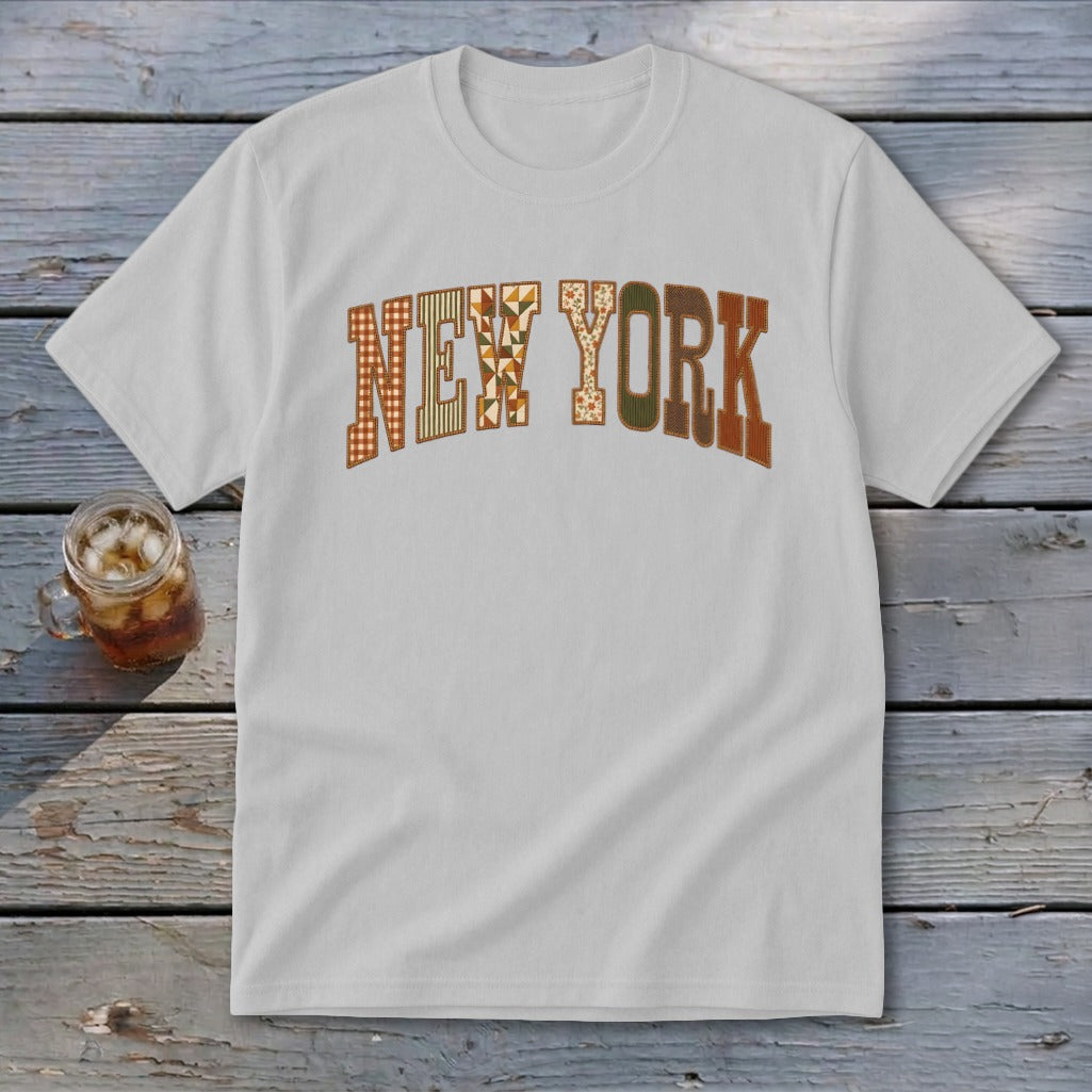 New York Faux Embroidery Letters Youth Tee