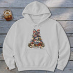 New York Faux Patchwork Christmas Tree Hoodie