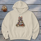 New York Faux Patchwork Christmas Tree Hoodie
