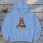 New York Faux Patchwork Christmas Tree Hoodie