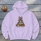 New York Faux Patchwork Christmas Tree Hoodie
