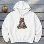 New York Faux Patchwork Christmas Tree Hoodie