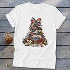 New York Faux Patchwork Christmas Tree Softstyle Tee