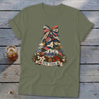 New York Faux Patchwork Christmas Tree Softstyle Tee