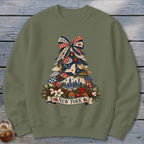 New York Faux Patchwork Christmas Tree Sweatshirt