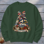New York Faux Patchwork Christmas Tree Sweatshirt