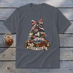 New York Faux Patchwork Christmas Tree Youth Tee