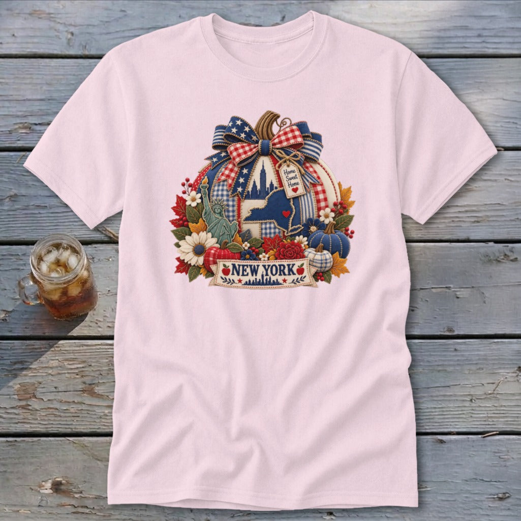 New York Faux Patchwork Pumpkin Classic Tee
