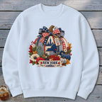 New York Faux Patchwork Pumpkin Sweatshirt