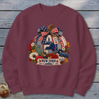 New York Faux Patchwork Pumpkin Sweatshirt