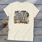 North Carolina Faux Chenille Fall Patch Softstyle Tee