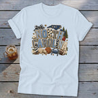 North Carolina Faux Chenille Fall Patch Softstyle Tee