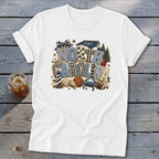 North Carolina Faux Chenille Fall Patch Softstyle Tee