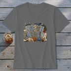 North Carolina Faux Chenille Fall Patch V-neck