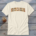 North Carolina Faux Embroidery Letters Classic Tee