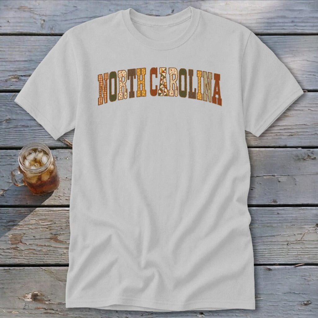 North Carolina Faux Embroidery Letters Classic Tee
