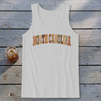 North Carolina Faux Embroidery Letters Tank Top