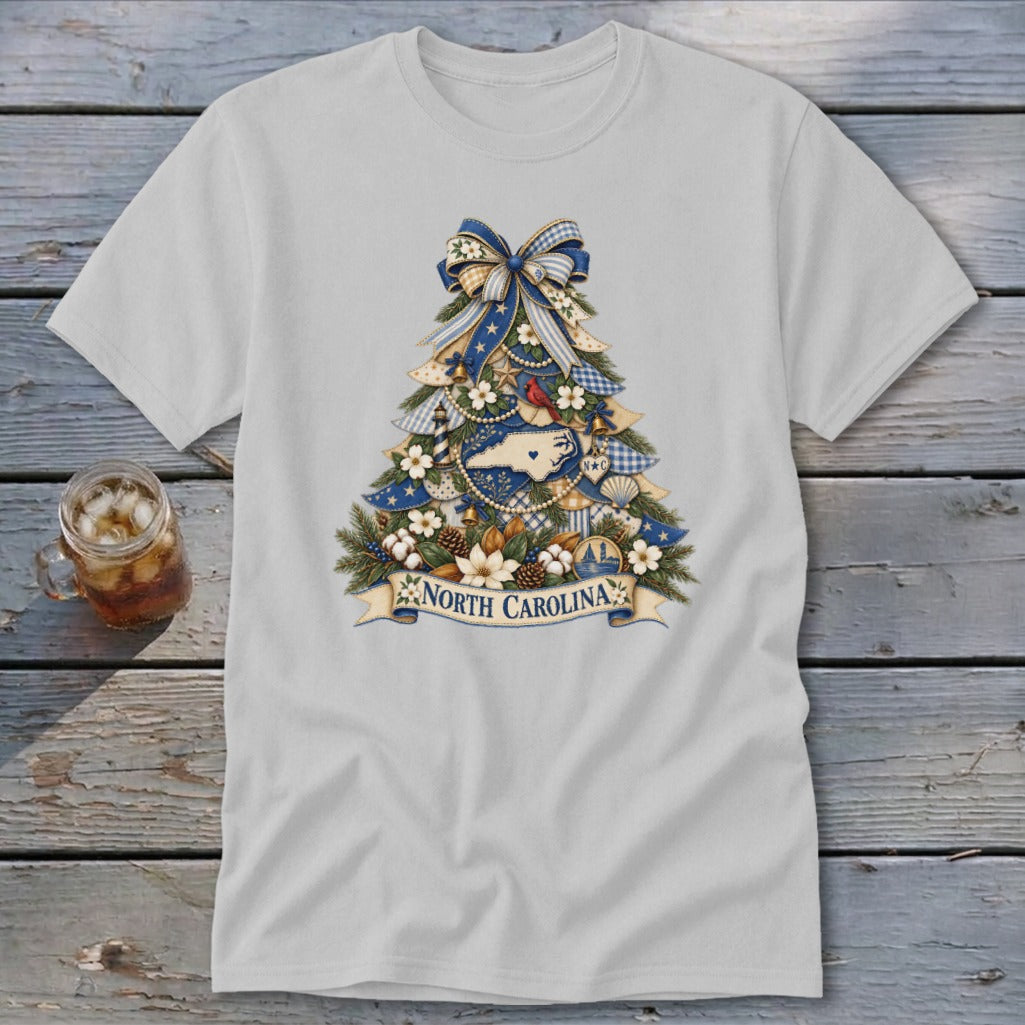 North Carolina Faux Patchwork Christmas Tree Classic Tee