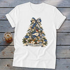 North Carolina Faux Patchwork Christmas Tree Softstyle Tee