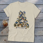 North Carolina Faux Patchwork Christmas Tree Softstyle Tee
