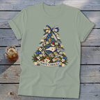 North Carolina Faux Patchwork Christmas Tree Softstyle Tee