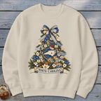 North Carolina Faux Patchwork Christmas Tree Sweatshirt