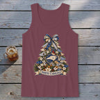 North Carolina Faux Patchwork Christmas Tree Tank Top