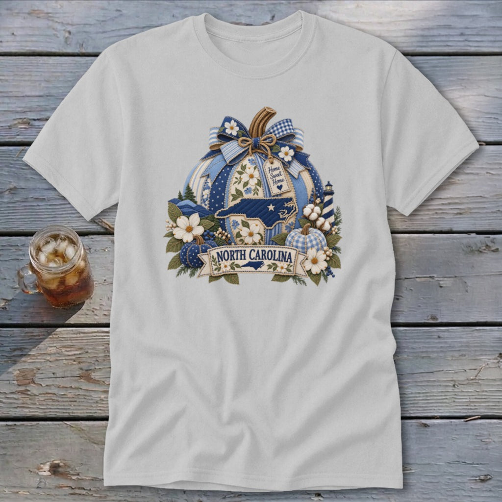 North Carolina Faux Patchwork Pumpkin Classic Tee