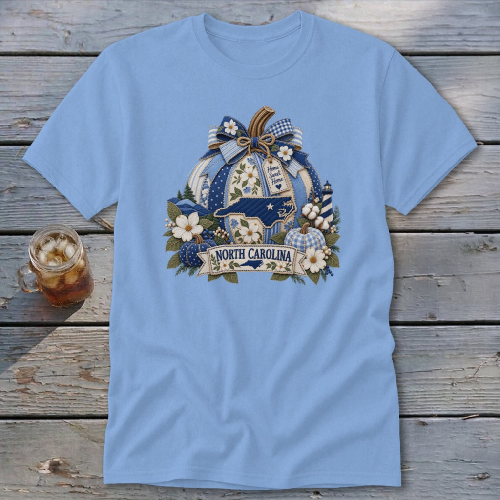 North Carolina Faux Patchwork Pumpkin Classic Tee