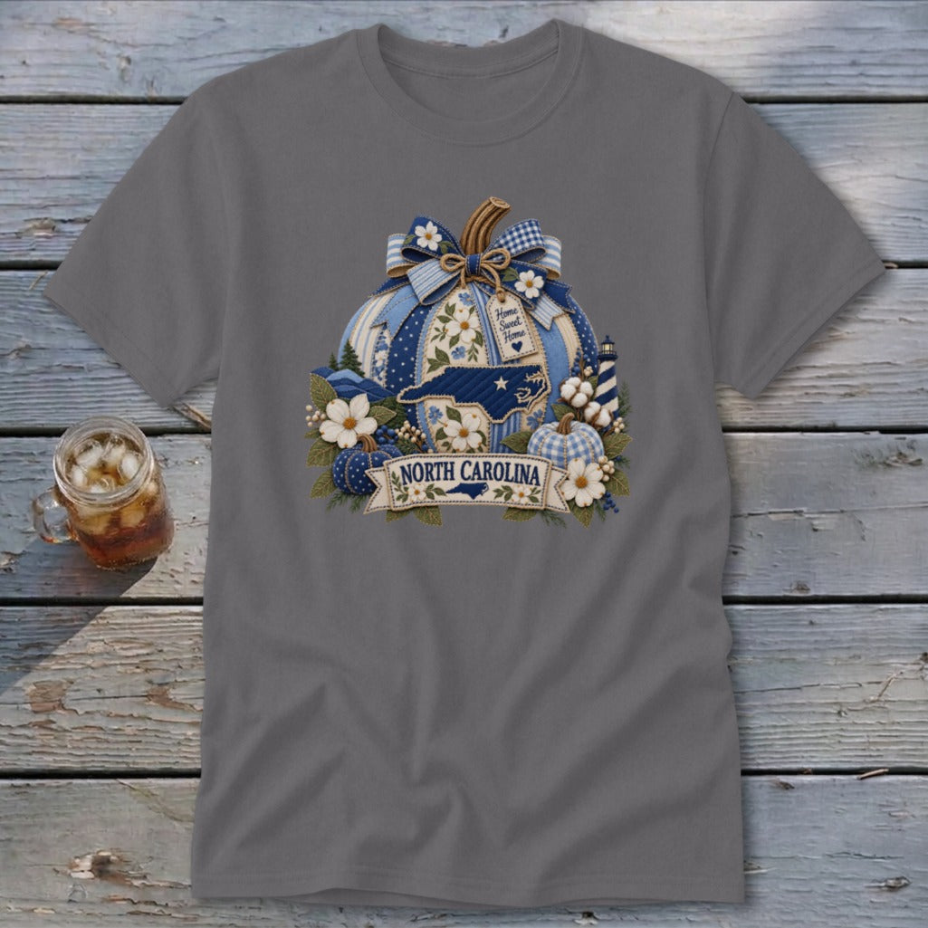 North Carolina Faux Patchwork Pumpkin Classic Tee