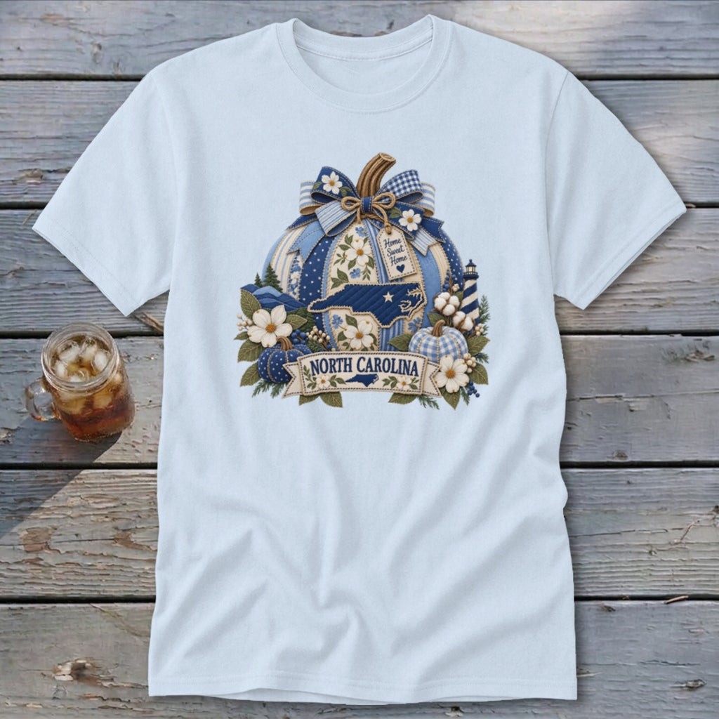 North Carolina Faux Patchwork Pumpkin Classic Tee