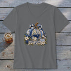 North Carolina Faux Patchwork Pumpkin V-neck