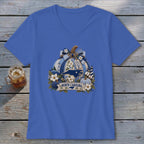 North Carolina Faux Patchwork Pumpkin V-neck