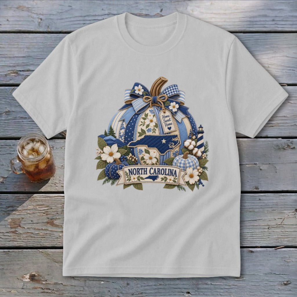 North Carolina Faux Patchwork Pumpkin Youth Tee