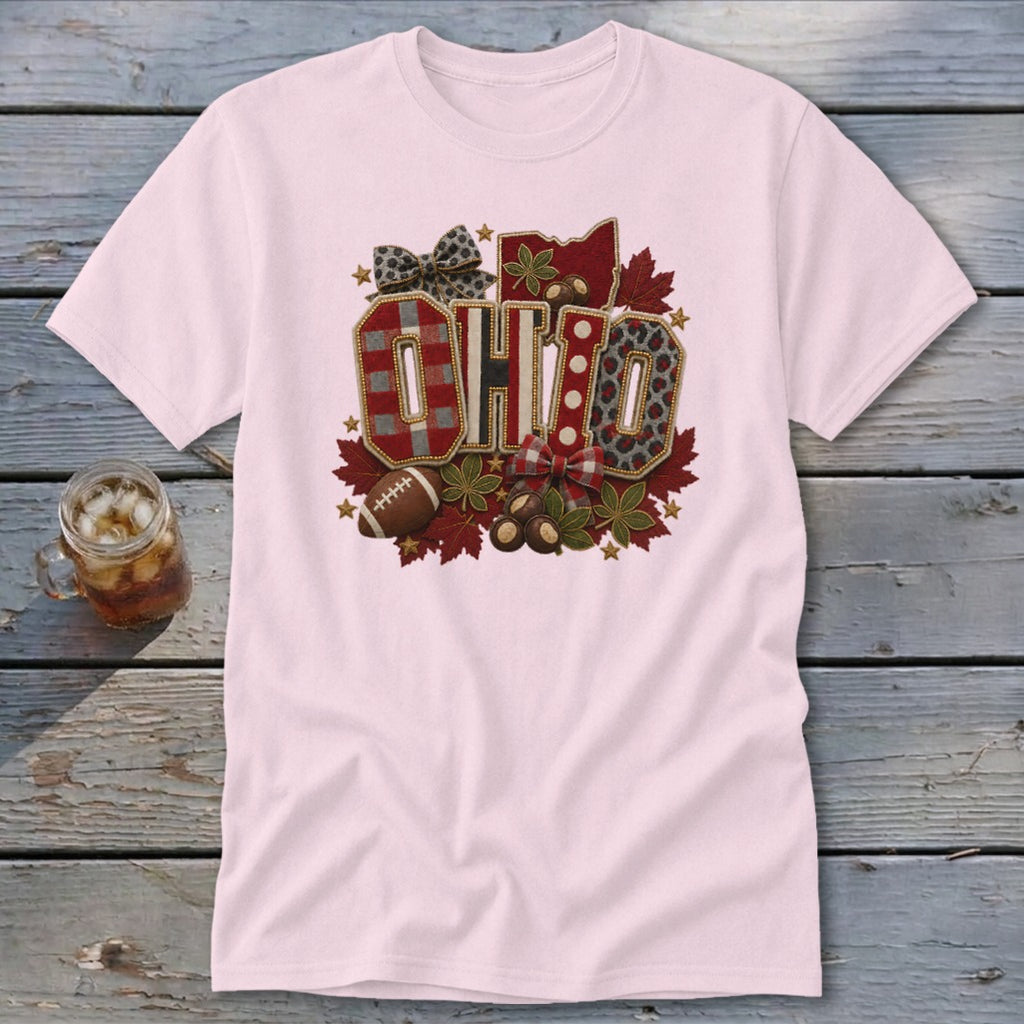 Ohio Faux Chenille Fall Patch Classic Tee