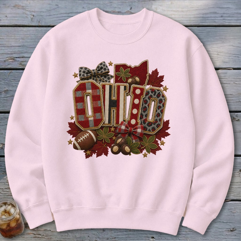 Ohio Faux Chenille Fall Patch Sweatshirt