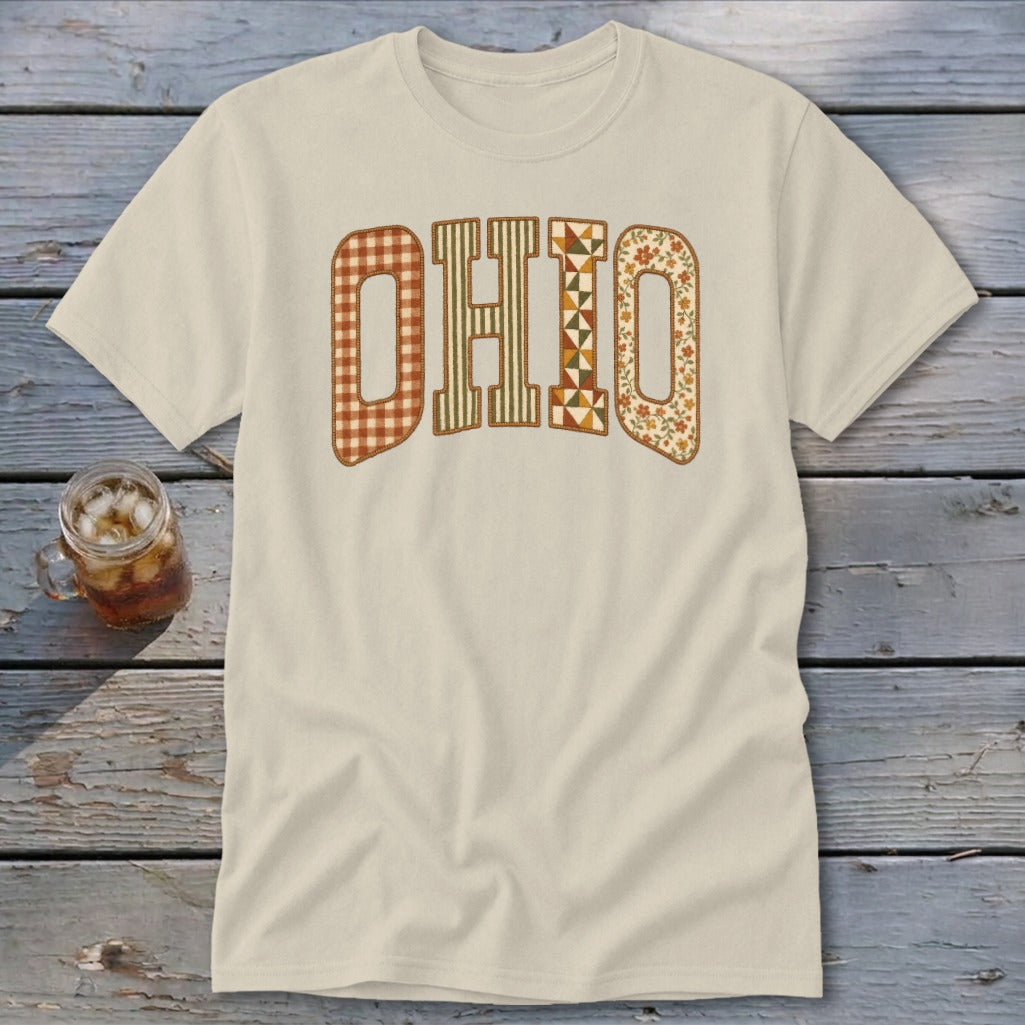 Ohio Faux Embroidery Letters Classic Tee