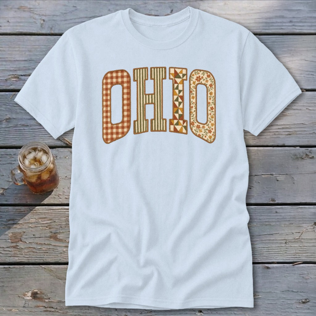 Ohio Faux Embroidery Letters Classic Tee