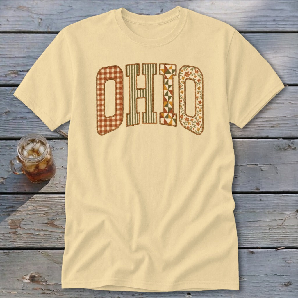 Ohio Faux Embroidery Letters Classic Tee