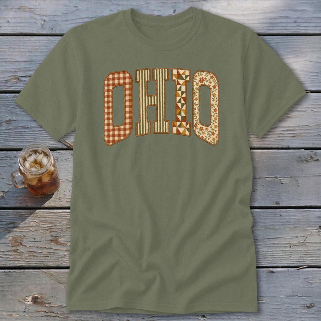 Ohio Faux Embroidery Letters Classic Tee