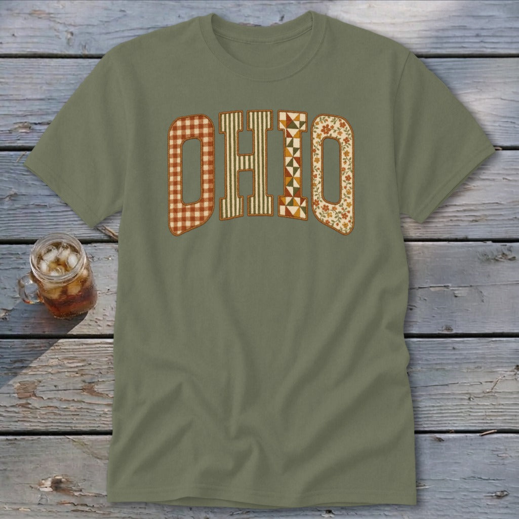 Ohio Faux Embroidery Letters Classic Tee