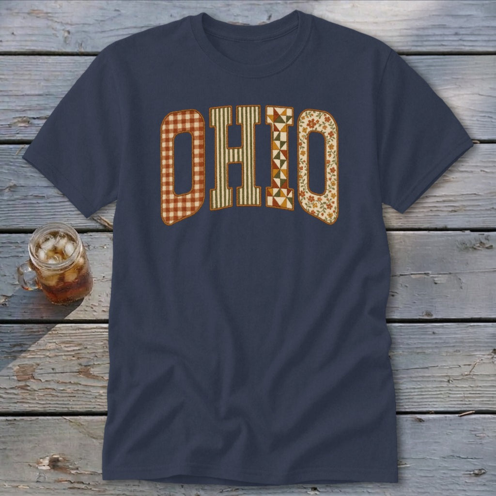 Ohio Faux Embroidery Letters Classic Tee