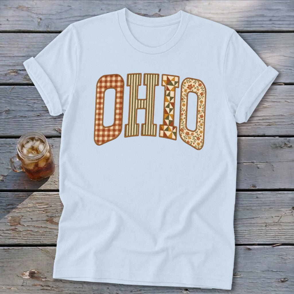 Ohio Faux Embroidery Letters Softstyle Tee