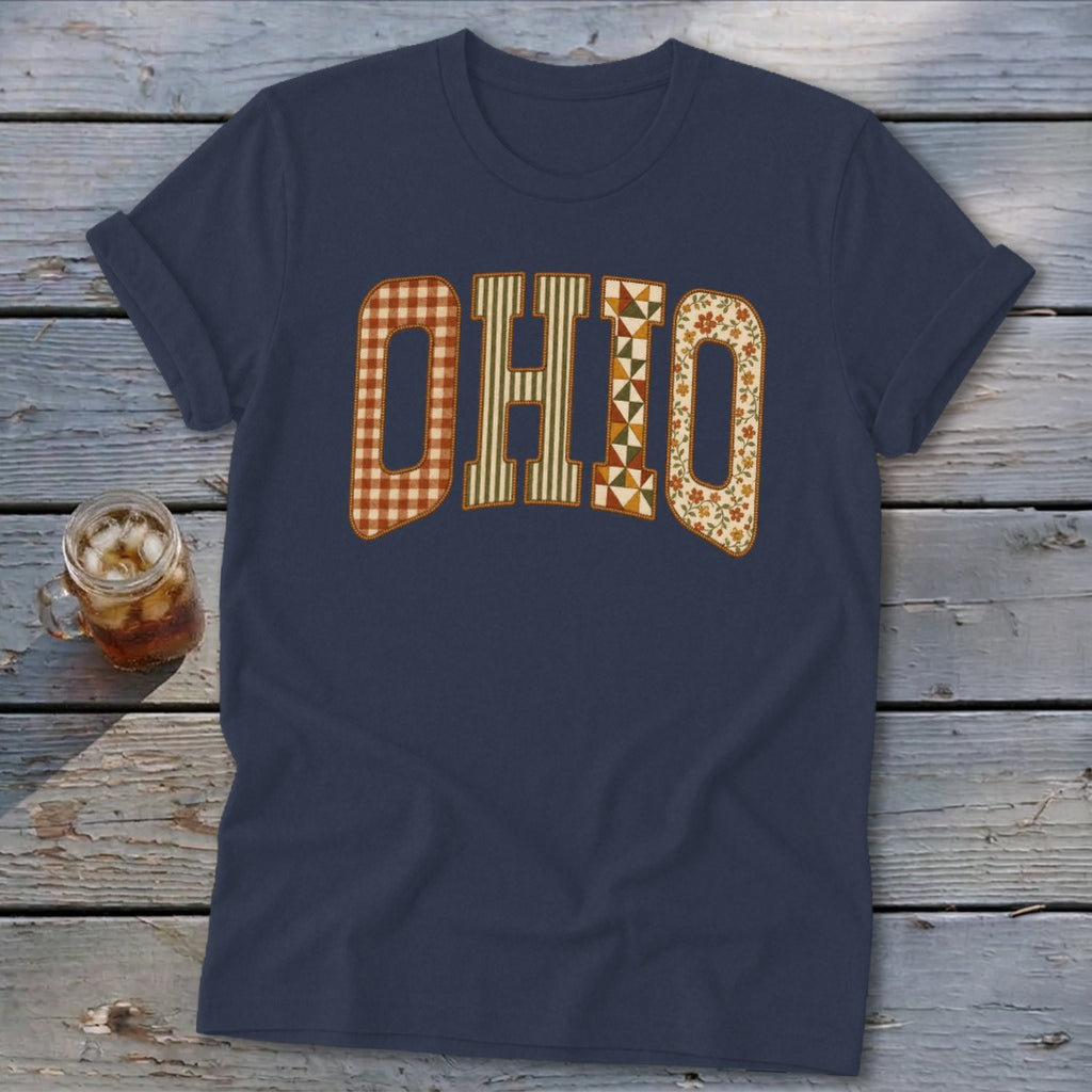 Ohio Faux Embroidery Letters Softstyle Tee