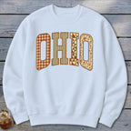 Ohio Faux Embroidery Letters Sweatshirt
