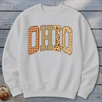 Ohio Faux Embroidery Letters Sweatshirt