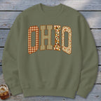 Ohio Faux Embroidery Letters Sweatshirt